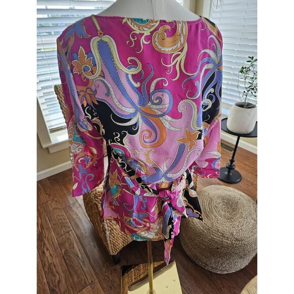 Coldwater Creek 100% Paisley Wave Tunic Blouse Women's S NWT - Picture 4 of 9